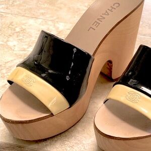 Chanel platform mule CC logo sandals